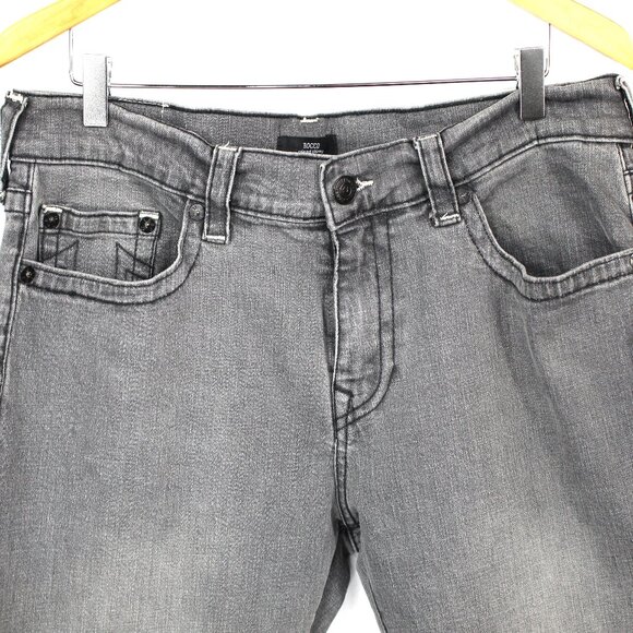 True Religion Gray Wash Rocco Relaxed Skinny Jeans Pants Men's Size 36 Grunge - Picture 3 of 9